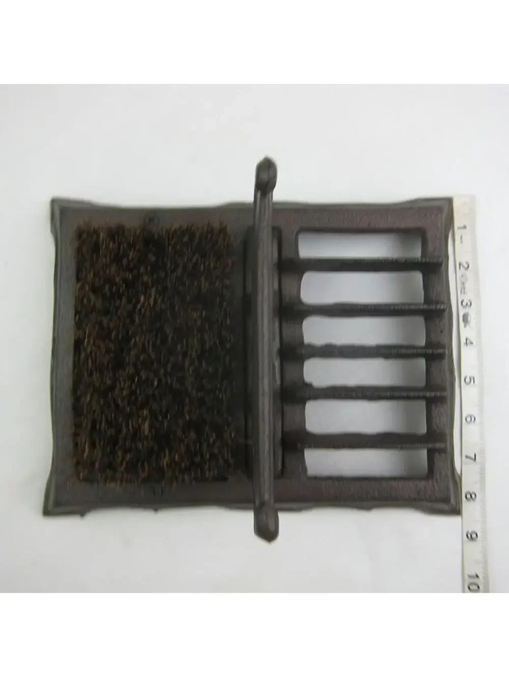 Cast Iron Boot Scraper & Brush Antique Brown Scroll Leaf Design NEW